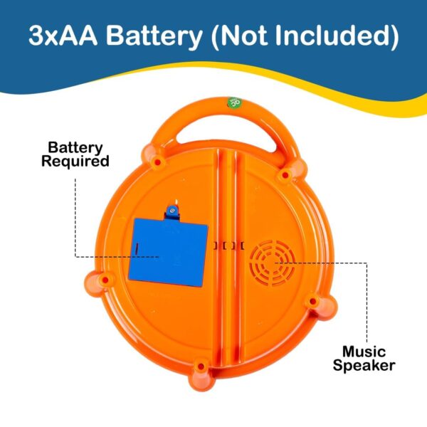 Kid Kraze® Battery Operated 3D Flash Drum Toy with Flash Light & Music Effects | Dynamic Musical Instrument Toy with 2 Mallets for Toddlers | Blue Color - Image 2