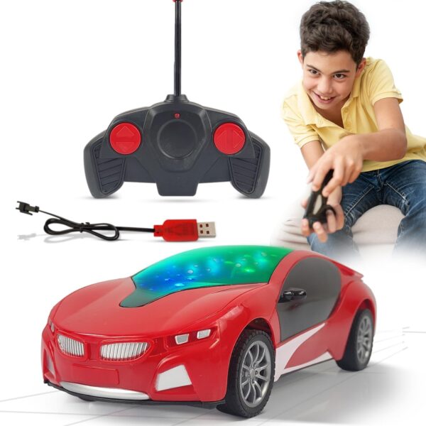 Kid Kraze® Rechargeable 3D Lights Famous Remote Control High-Speed Racing Car Toy for Kids (Red)