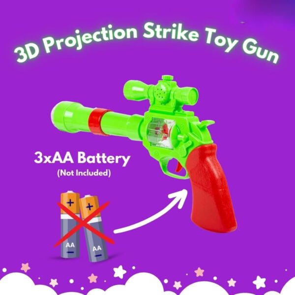 Kid Kraze® Battery Operated 3D Projection Strike Toy Gun with Vibrant Light & Sound Effects for Kids/Gifts/Toddlers | Green Color, Power Source: 3xAA Battery (Not Included) - Image 3