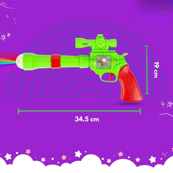 Kid Kraze® Battery Operated 3D Projection Strike Toy Gun with Vibrant Light & Sound Effects for Kids/Gifts/Toddlers | Green Color, Power Source: 3xAA Battery (Not Included) - Image 4