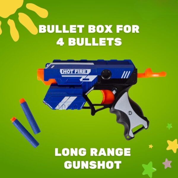 Kid Kraze® Storm Bullet Toy Gun with 5 Foam Bullets & 5 Suction Dart Bullets for Kids | Fun Target Shooting Blaster Gun Toy | Blue Color, (Battery Not Required) - Image 5