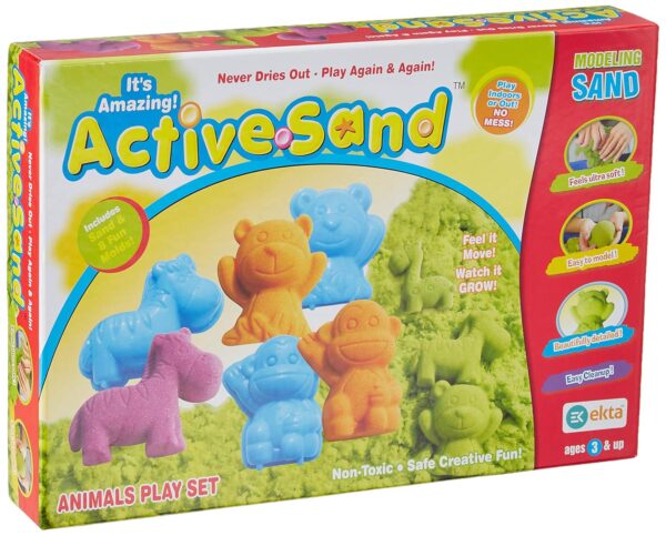 Active Sand Animals Play Set | Sensory Sand Play with Mouldable Shapes | Creative Play & Endless Fun | Squeezable Sand for Kids