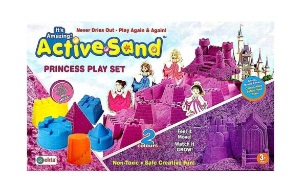 Active Sand Princess Play Set | Sensory Sand with Castle Moulds & Princess Figures | Creative Play & Endless Fun | Squeezable Sand for Kids