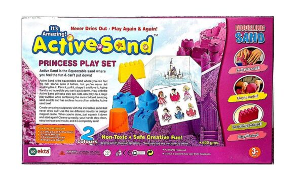 Active Sand Princess Play Set | Sensory Sand with Castle Moulds & Princess Figures | Creative Play & Endless Fun | Squeezable Sand for Kids - Image 2