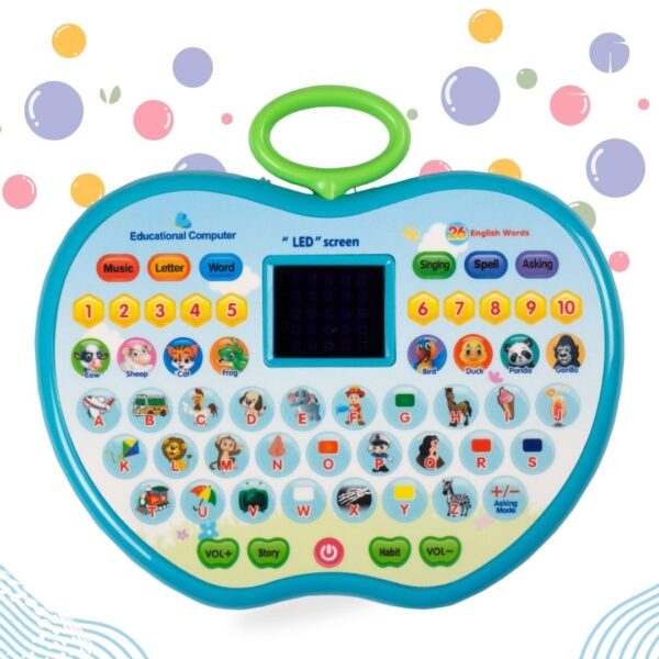 Kid Kraze® Play & Learn Educational Learning Laptop Toy | Alphabets/Counting/Words and More Functions | Blue Color, Power Source: 3xAA Battery (Not Included)