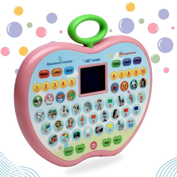 Kid Kraze® Play & Learn Educational Learning Laptop Toy | Alphabets/Counting/Words and More Functions | Multicolor Color, Power Source: 3xAA Battery (Not Included)