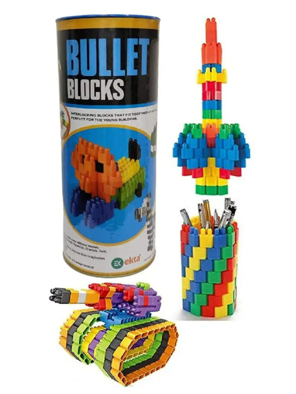 Bullet Blocks - Canister Set | Interlocking Multi-Colored Building Blocks for Creative Play