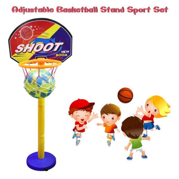 Kid Kraze® Big Basketball Set for Kids with Adjustable Stand, Basketball Hoop for Kids, Kids Sports Basketball Toys, Indoor and Outdoor Games for Boys & Kids