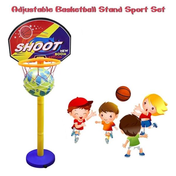 Kid Kraze® Big Basketball Set for Kids with Adjustable Stand, Basketball Hoop for Kids, Kids Sports Basketball Toys, Indoor and Outdoor Games for Boys & Kids - Image 2