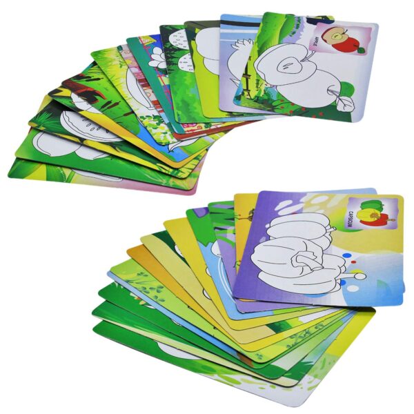 2 In 1 Colour & Wipe (Vegetables + Fruits) Play & Learn with Wipe-off Fun! – Educational Reusable Activity Cards for Kids - Image 2