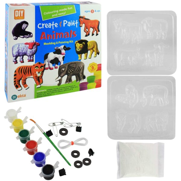 Create & Paint (Animals) Moulding & Painting Kit | Craft Kit for Kids