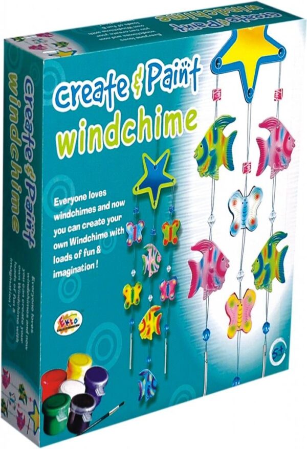 Create & Paint (Windchime) Moulding & Painting Kit | DIY Windchime Craft Kit for Kids