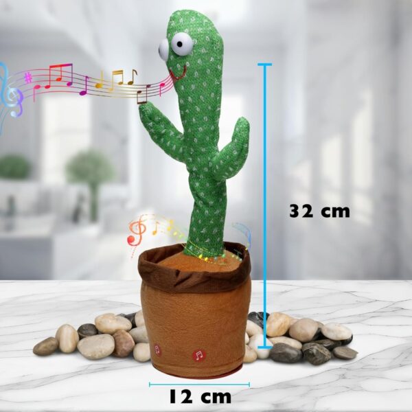 KID KRAZE® Dancing Cactus Toy | Singing, Recording & Flash Light Effect Cactus Toy for Kids/Babies/Toddlers | Green Color, Power Source: Lithium-Ion Rechargeable Battery (Included) - Image 4