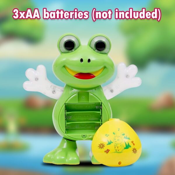 KID KRAZE® Dancing Frog Toy with Vibrant Light Effect & Musical Sound | Best Dancing Toy Gifts/Toddlers/Babies/Girls/Boys | Green Color, Power Source: 3xAA Battery (Not Included) - Image 3