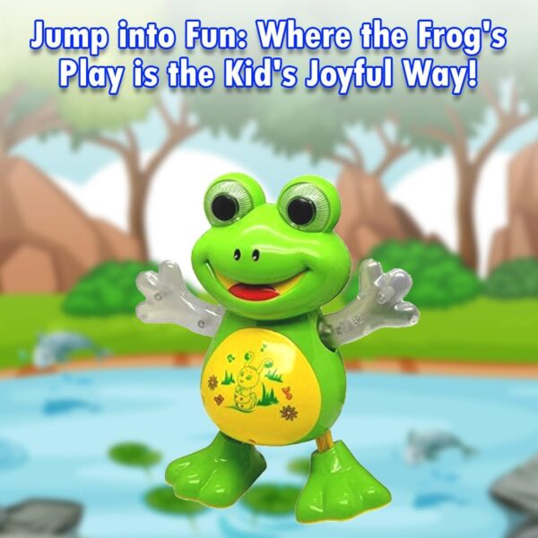 KID KRAZE® Dancing Frog Toy with Vibrant Light Effect & Musical Sound | Best Dancing Toy Gifts/Toddlers/Babies/Girls/Boys | Green Color, Power Source: 3xAA Battery (Not Included) - Image 6