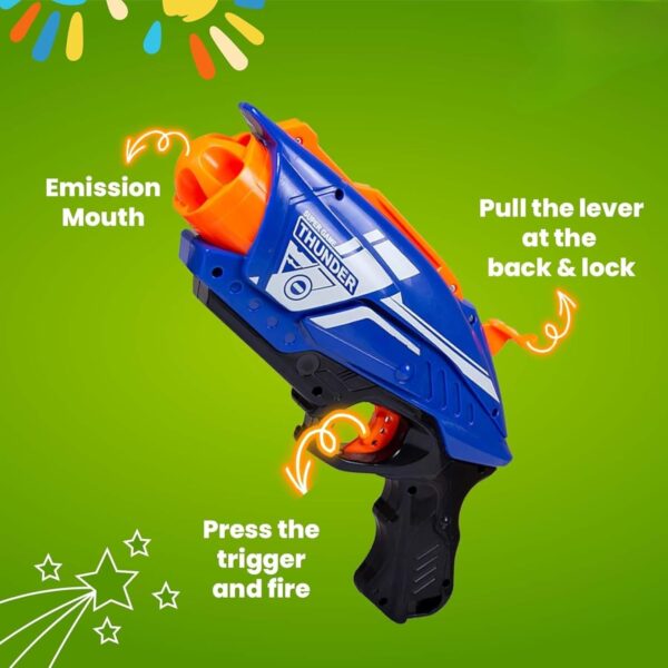 Kid Kraze® Blaze Storm Hot Fire Dart Gun Toy for Target Shooting | Fun Battle Action Indoor & Outdoor Game | Birthday Gift for Boys & Girls (Large) - Image 3