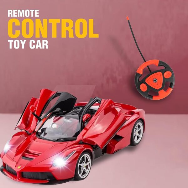 Kid Kraze® Remote Control Ferrari Sport Car with Rechargeable and Opening Doors, Fast Ride-On Racer for Kids, Remote Controlled, High-Speed Racing Car (Red) - Image 2