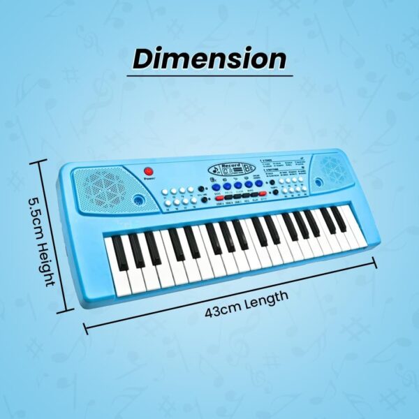 KID KRAZE® Combo 37 Key Piano Keyboard with Recording and Mic with Musical Guitar for Kids Analog Portable Keyboard (Blue) - Image 5