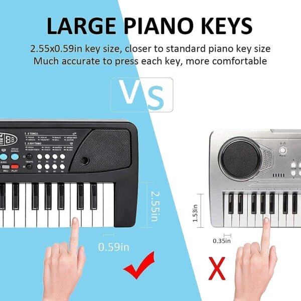 KID KRAZE® Combo 37 Key Piano Keyboard with Recording and Mic with Musical Guitar for Kids - Analog Portable Keyboard - Image 5