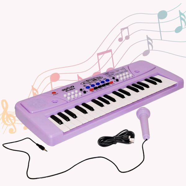 KID KRAZE® Combo 37 Key Piano Keyboard with Recording and Mic with Musical Guitar for Kids - Analog Portable Keyboard (Pink) - Image 2