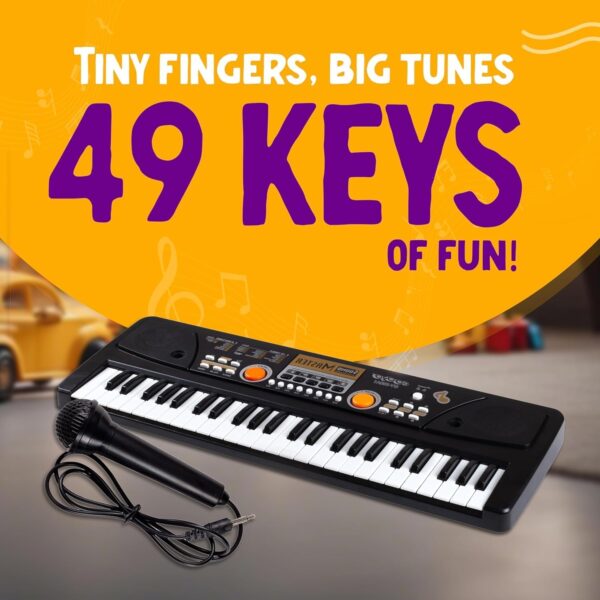 KID KRAZE® Combo 49 Key Piano Keyboard with Recording and Mic with Musical Guitar for Kids - Analog Portable Keyboard - Image 2