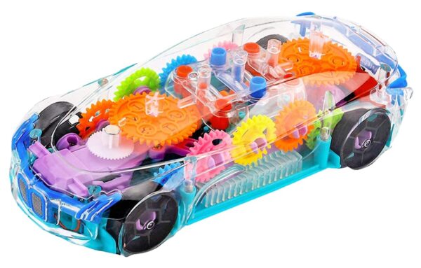 KID KRAZE® 3D Concept Gear Car Toy with 3D Lights and Musical Sounds Effect | Bump N' Go Action Car for Kids/Girls/Boys | Multi Color, Power Source: 3xAA Battery (Not Included)
