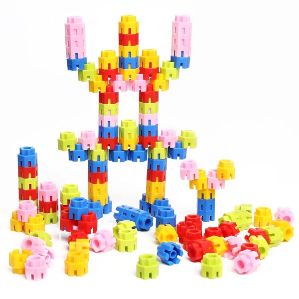 Hexa Blocks Canister Set | Multi-Colored Interlocking Hexagon Building Blocks for Creative Construction - Image 2