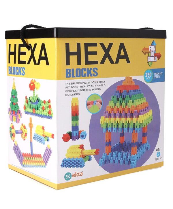 Hexa Blocks Mega Set | Large Multi-Colored Interlocking Hexagon Building Blocks for Creative Construction