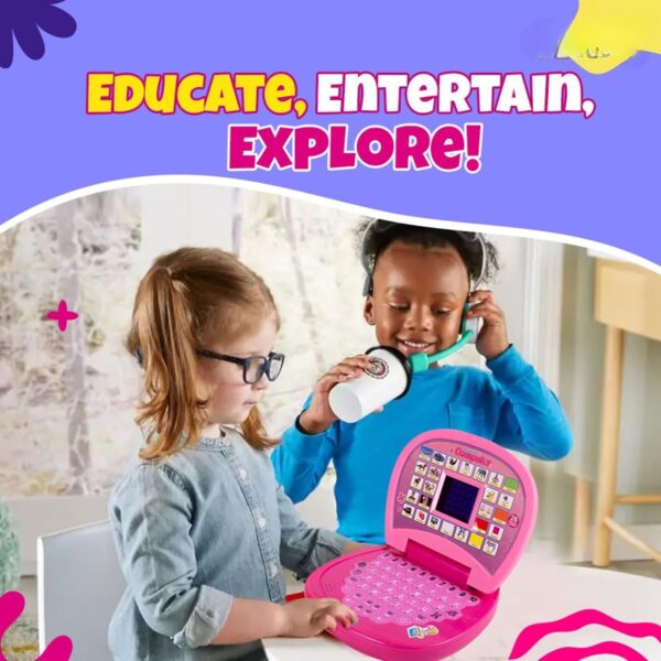 Kid Kraze® Battery Operated Educational Learning Laptop Toy with LED Display and Music Effect | Babies/Girls/Boys/Toddlers | Pink Color, Power Source: 3xAA Battery (Not Included) - Image 6