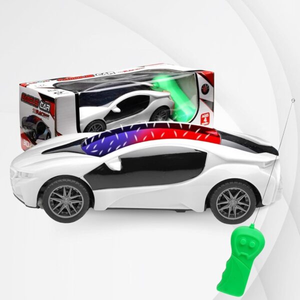 KID KRAZE® Battery Operated 3D Lights Famous Remote Control High Speed Racing Car Toy for Kids (White)