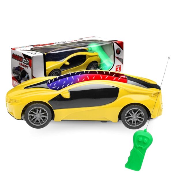 KID KRAZE® Battery Operated 3D Lights Famous Remote Control High Speed Racing Car Toy for Kids (Yellow)