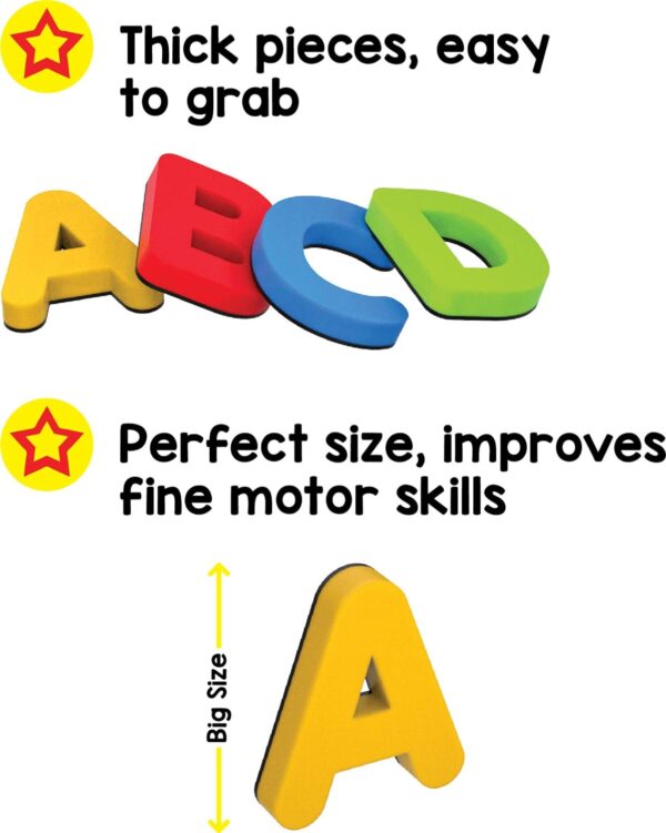 ABC Magnets Capital Letters - 4 in 1 Magnetic Letters for Fridge and Dry Erase Boards | Alphabet Learning & Spelling Games - Image 3