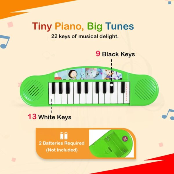 Kid Kraze® Battery Operated Multi-Functional Portable Organ/Piano/Keyboard Musical Toy for Kids/Babies/Girls/Boys/Gifts | Green Color, Power Source: 2xAA Battery (Not Included) - Image 3