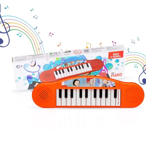 Kid Kraze® Battery Operated Multi-Functional Portable Organ/Piano/Keyboard Musical Toy for Kids/Babies/Girls/Boys/Gifts | Orange Color, Power Source: 2xAA Battery (Not Included)