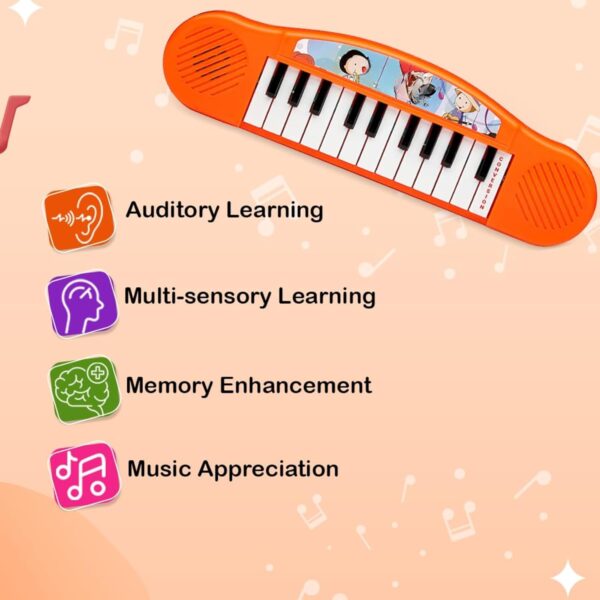 Kid Kraze® Battery Operated Multi-Functional Portable Organ/Piano/Keyboard Musical Toy for Kids/Babies/Girls/Boys/Gifts | Orange Color, Power Source: 2xAA Battery (Not Included) - Image 4