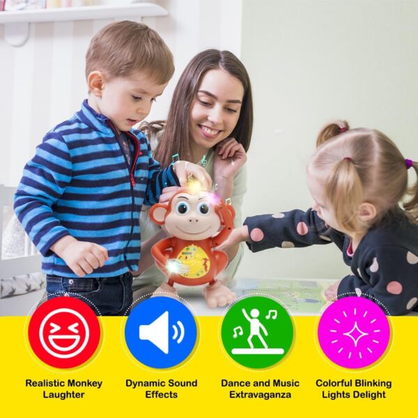 Kid Kraze® Monkey Toy with Musical Features Hand-Flapping and Left-Right Movements for Gifts/Kids/Babies/Boys/Girls - Image 2
