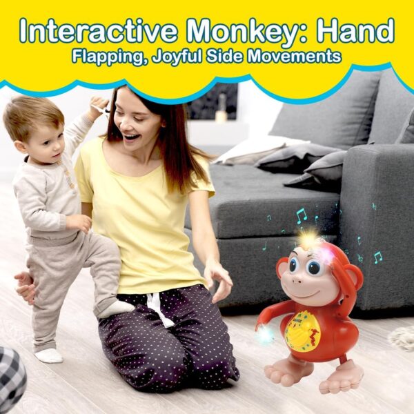 Kid Kraze® Monkey Toy with Musical Features Hand-Flapping and Left-Right Movements for Gifts/Kids/Babies/Boys/Girls - Image 3