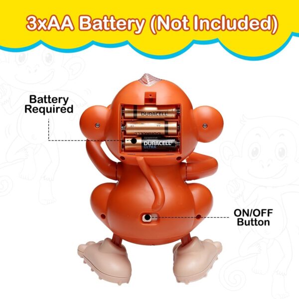 Kid Kraze® Monkey Toy with Musical Features Hand-Flapping and Left-Right Movements for Gifts/Kids/Babies/Boys/Girls - Image 4