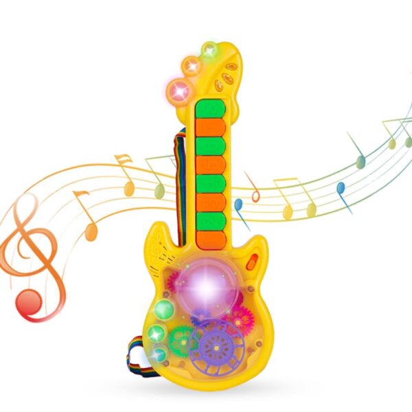 Kid Kraze® Battery Operated Musical Toy Guitar with 8 Keys & 3D Gear & Flash Light Effects for Kids/Baby/Girls/Boys/Gifts (Any 1 Piece) - Image 4