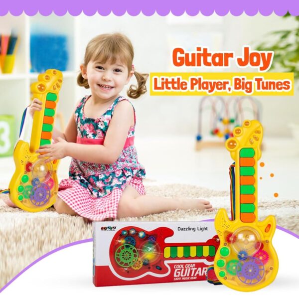 Kid Kraze® Battery Operated Musical Toy Guitar with 8 Keys & 3D Gear & Flash Light Effects for Kids/Baby/Girls/Boys/Gifts (Any 1 Piece) - Image 6