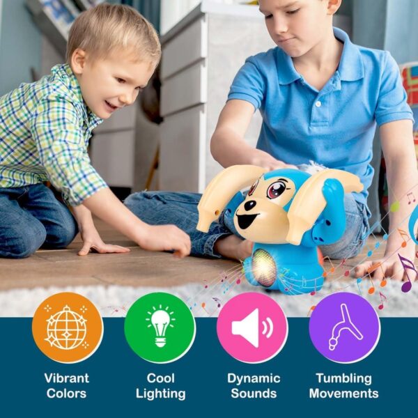 KID KRAZE® Battery Operated Voice Control Monkey Toy with Musical, Dancing, Spinning, Rolling, and Sensor Feature for Gifts/Kids/Babies/Boys/Girls (Blue) - Image 4