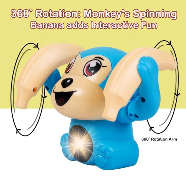 KID KRAZE® Battery Operated Voice Control Monkey Toy with Musical, Dancing, Spinning, Rolling, and Sensor Feature for Gifts/Kids/Babies/Boys/Girls (Blue) - Image 5