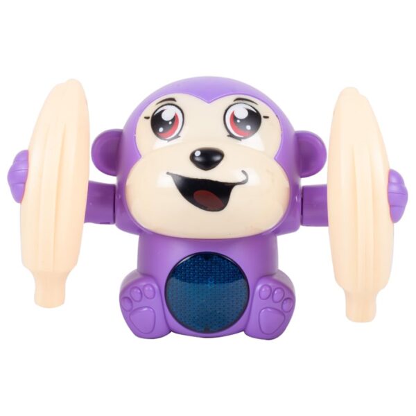 KID KRAZE® Battery Operated Voice Control Monkey Toy with Musical, Dancing, Spinning, Rolling, and Sensor Feature for Gifts/Kids/Babies/Boys/Girls (Purple)