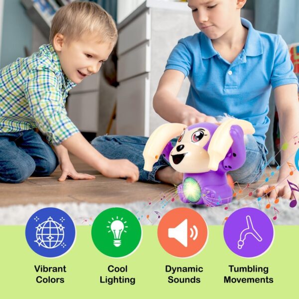 KID KRAZE® Battery Operated Voice Control Monkey Toy with Musical, Dancing, Spinning, Rolling, and Sensor Feature for Gifts/Kids/Babies/Boys/Girls (Purple) - Image 4