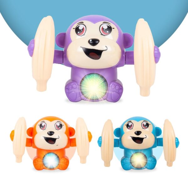 KID KRAZE® Battery Operated Voice Control Monkey Toy with Musical, Dancing, Spinning, Rolling, and Sensor Feature for Gifts/Kids/Babies/Boys/Girls (Purple) - Image 6