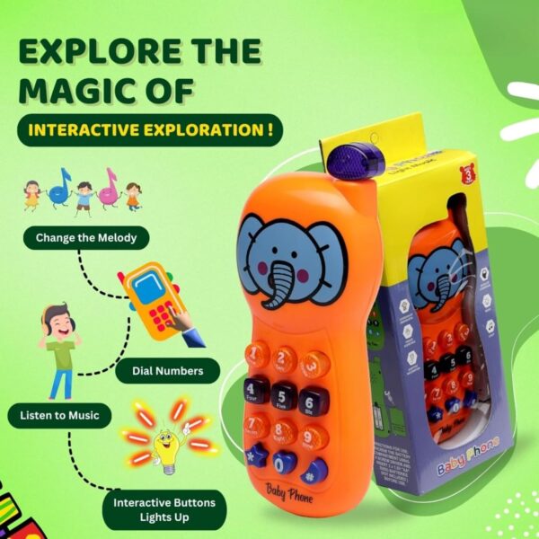 Kid Kraze® Battery Operated Role Play Musical Phone Toy for Kids/Baby/Girls/Boys, Power Source: 3xAA Battery (Not Included) - Image 2