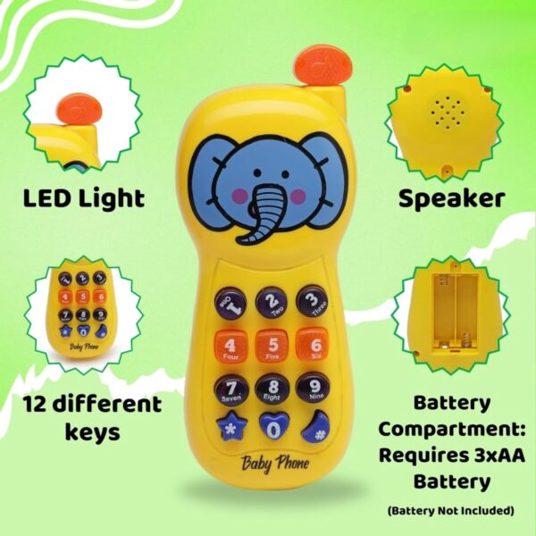 Kid Kraze® Battery Operated Role Play Musical Phone Toy for Kids/Baby/Girls/Boys, Power Source: 3xAA Battery (Not Included) - Image 3