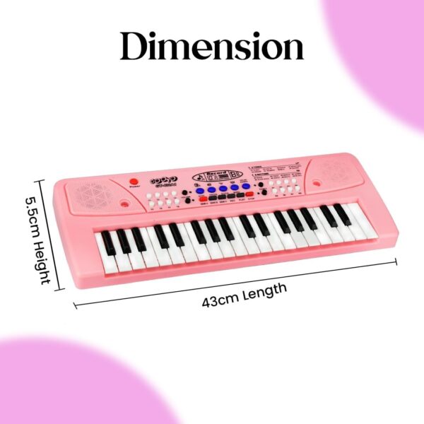 Kid Kraze® Piano for Kids with Mic Recorder - 37 Keys 8 Rhythms 8 Tones 6 Demos Portable Musical Toys, Keyboard Musical Instrument for Boys Girls | Baby Toy for Age 3 to 14 Years (Pink) - Image 4
