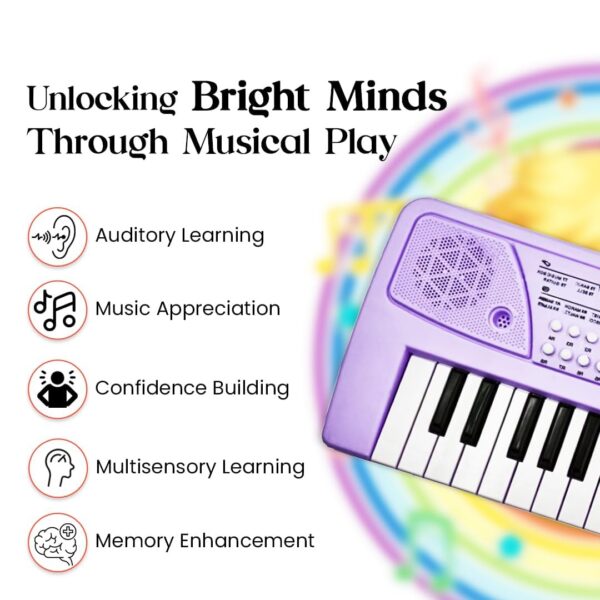 Kid Kraze® Piano for Kids with Mic Recorder - 37 Keys 8 Rhythms 8 Tones 6 Demos Portable Musical Toys, Keyboard Musical Instrument for Boys Girls | Baby Toy for Age 3 to 14 Years (Purple) - Image 5