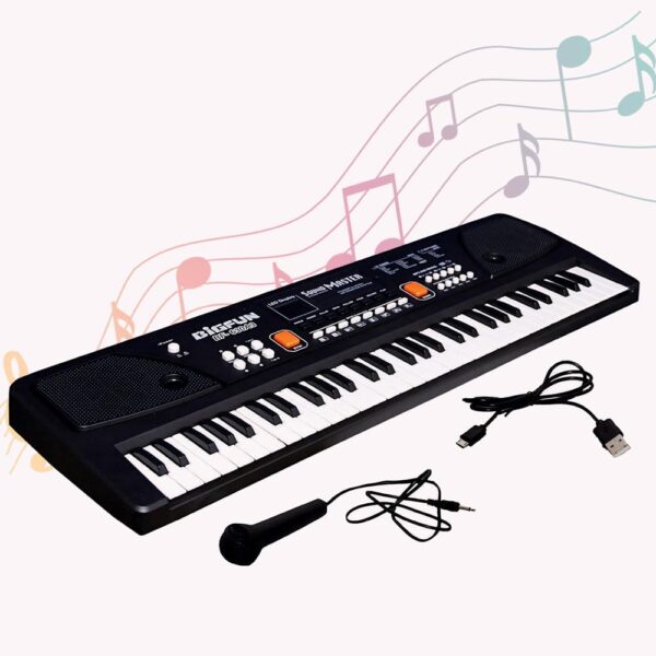 Kid Kraze® Portable Electronic Keyboard Piano - 61 Keys Piano Keyboard for Beginners & Professionals, with LCD Display & Microphone - Multifunctional Digital Piano for Kids & Adults
